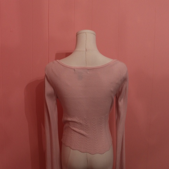 Pink Long Sleeve Knit Top - Picture 4 of 4